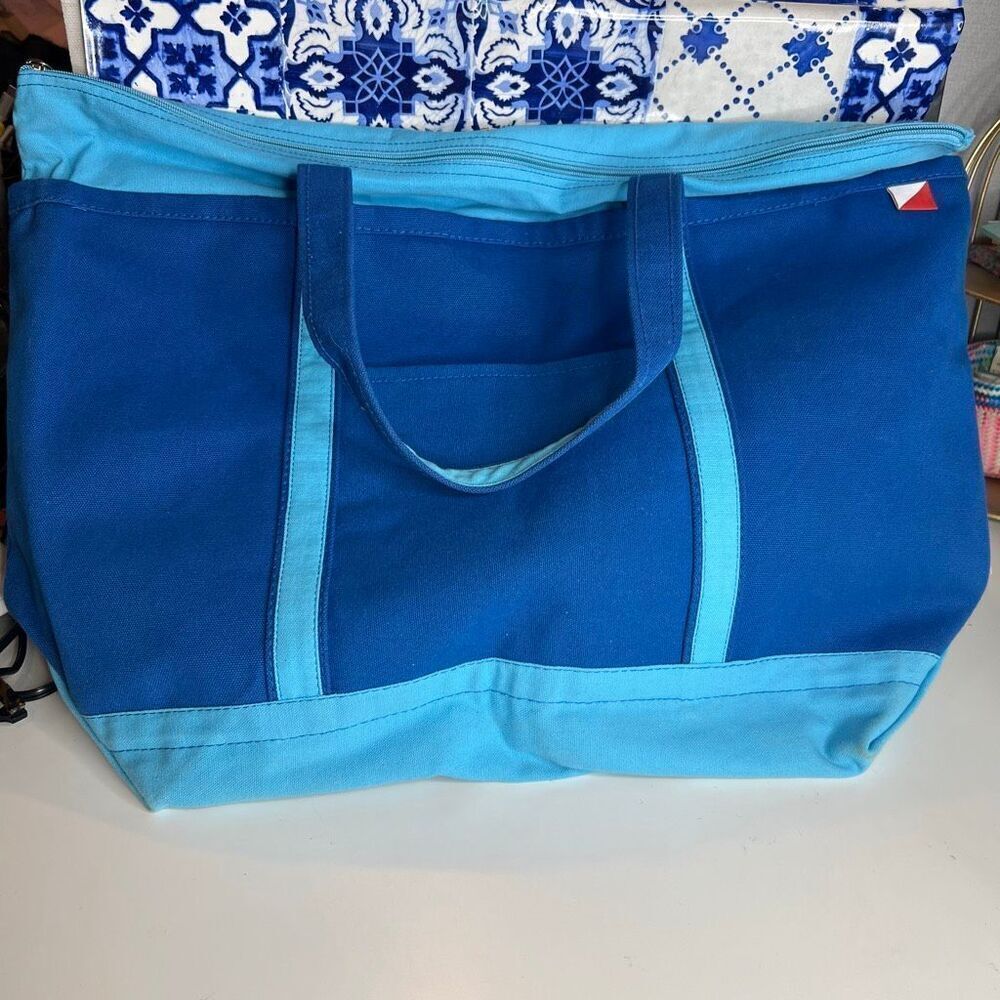 Shorebags Large Zip Top Boat Tote with Pouch Cadet Bag A474814